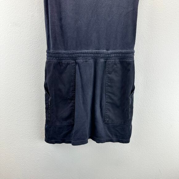 James Perse Sleeveless Black Dress Knit Denim Pockets Tie Waist Size 0 XS - Picture 6 of 12